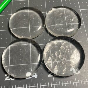Finding: Thick Puffy Round Glass Blank - 2 Inch wide (4)